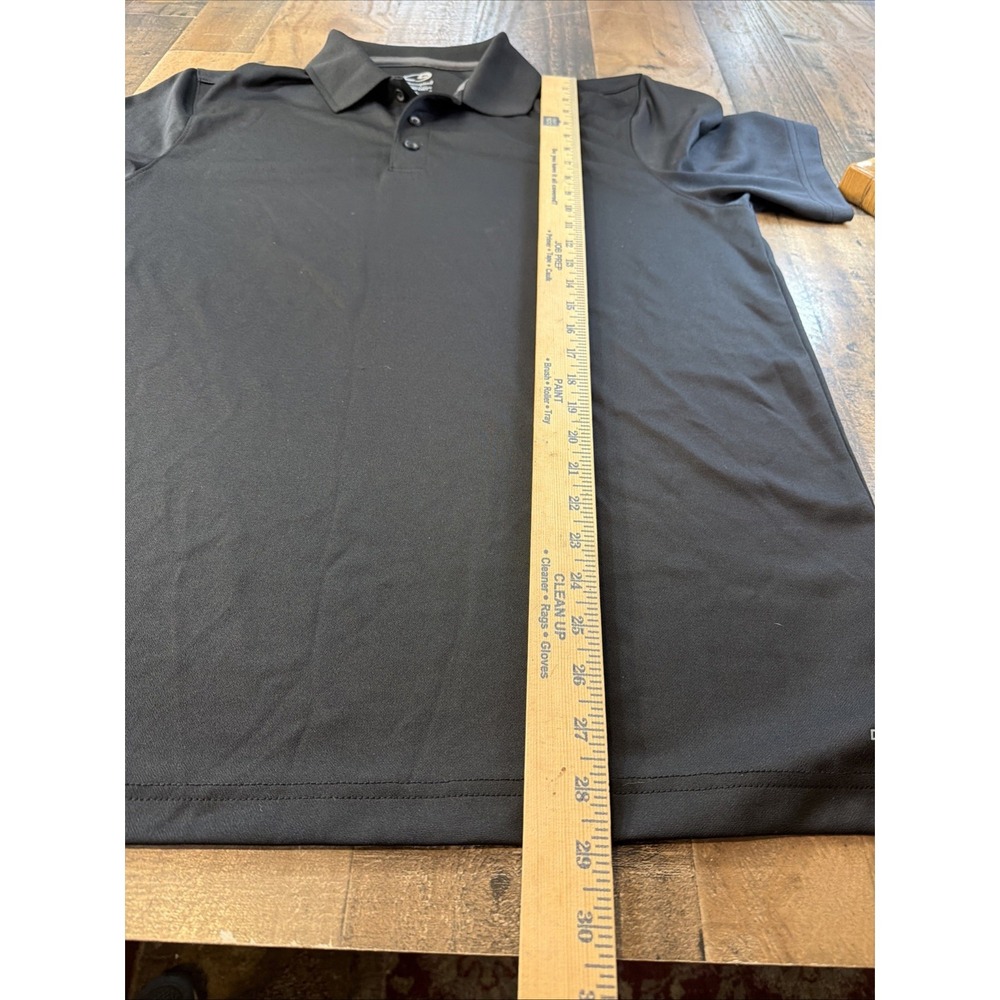 Champion Short Sleeve Polo‎ Shirt Men's Size  Large Black Button Collar - Picture 8 of 16